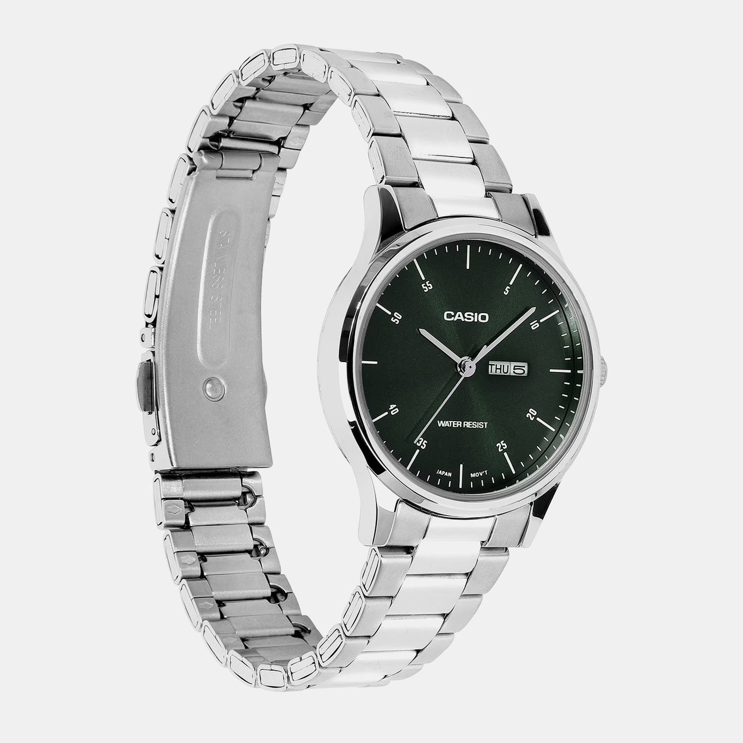 Women Quartz Green Dial Analog Stainless Steel Watch A2504