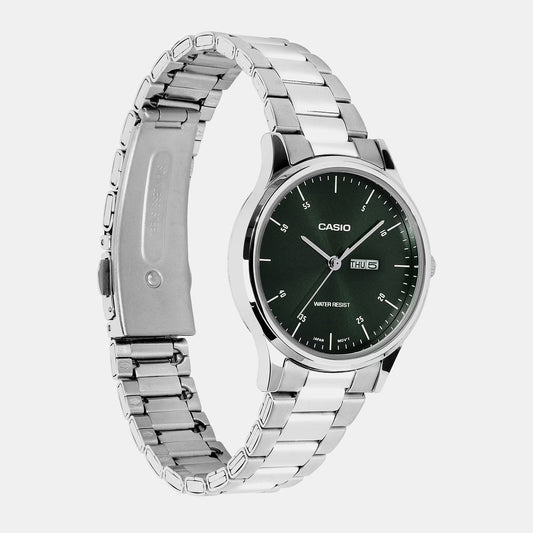 Women Quartz Green Dial Analog Stainless Steel Watch A2504