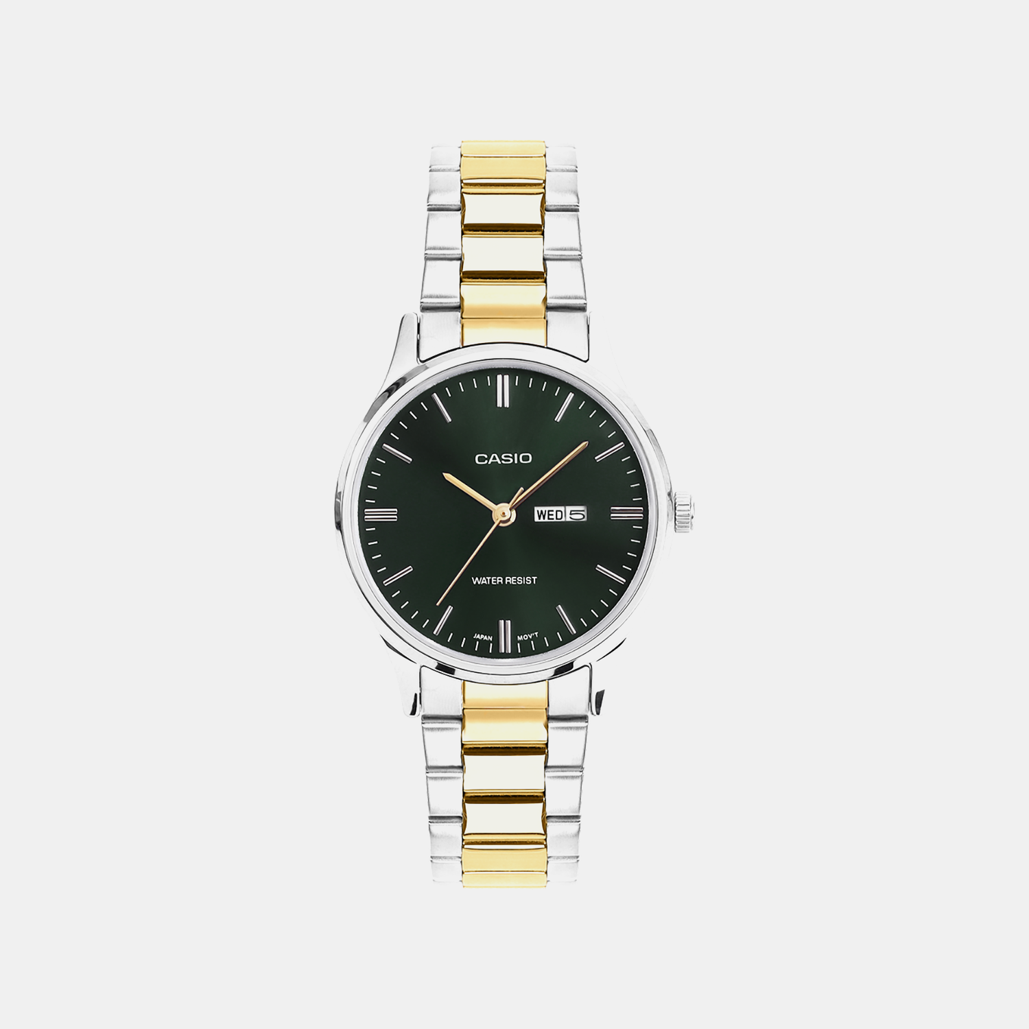 Women Quartz Green Dial Analog Stainless Steel Watch A2513