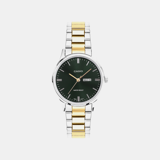 Women Quartz Green Dial Analog Stainless Steel Watch A2513