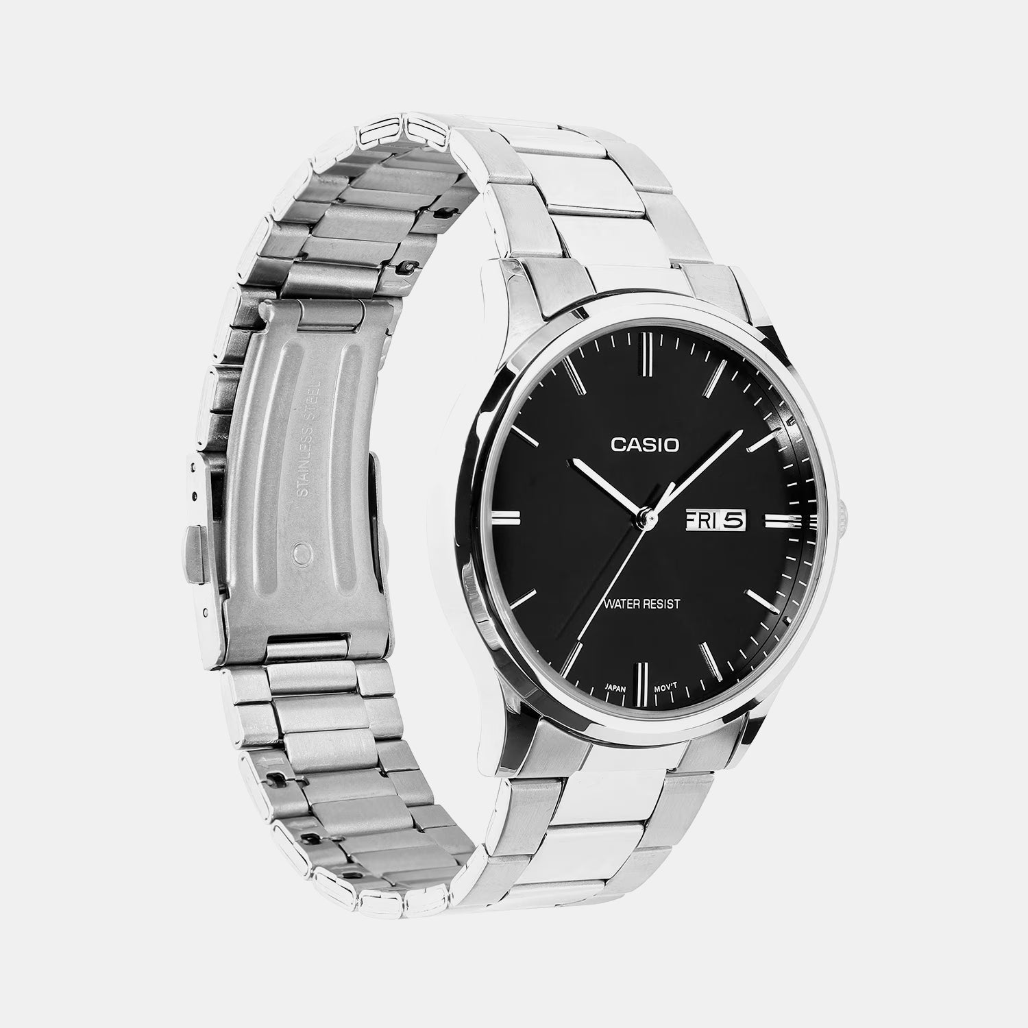 MTP Men Quartz Black Dial Analog Stainless Steel Watch A2514