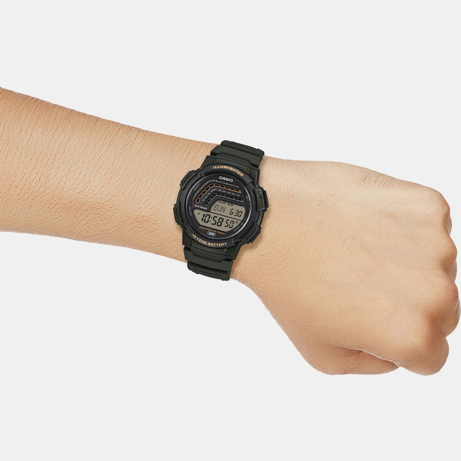 Men Quartz Transparent Dial Digital Resin Watch A2534