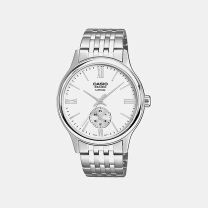 Men Quartz White Dial Analog Stainless Steel Watch A2536