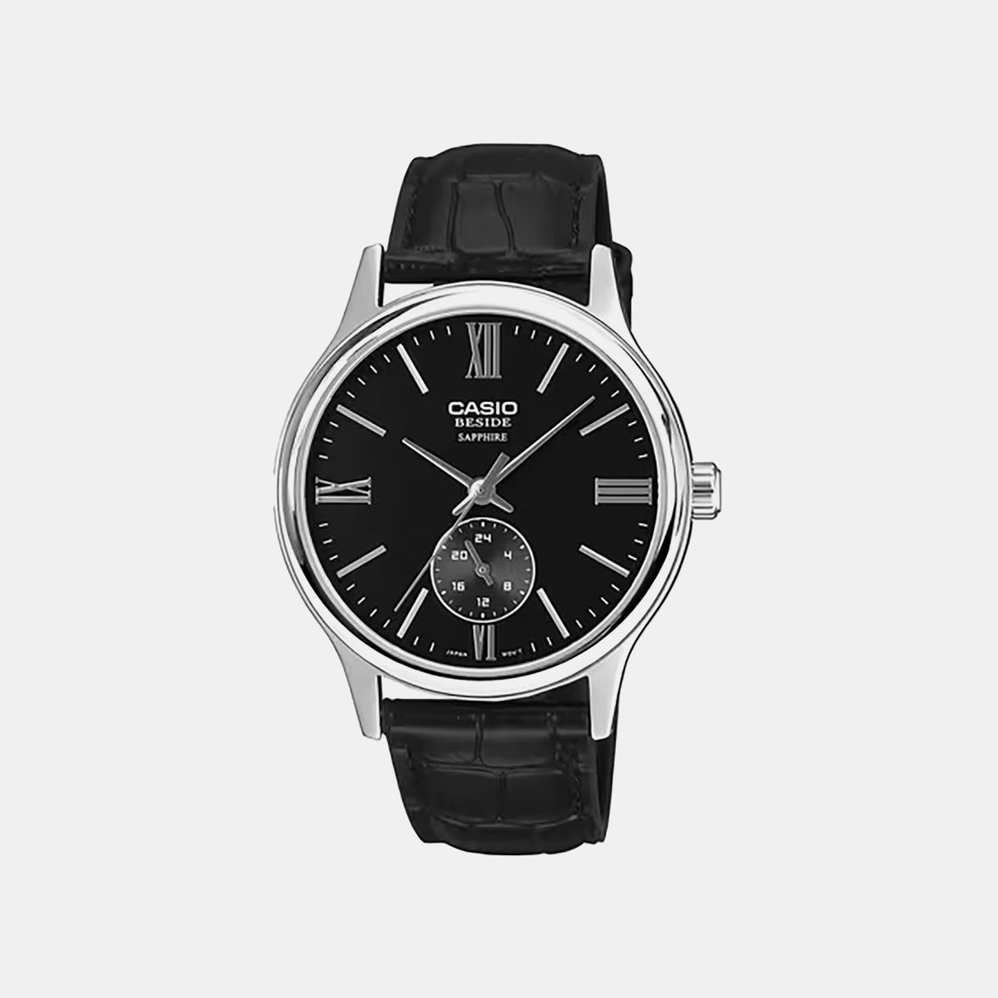 Men Quartz Black Dial Analog Leather Watch A2538