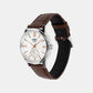 Men Quartz Cream Dial Analog Leather Watch A2539