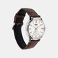 Men Quartz Cream Dial Analog Leather Watch A2539