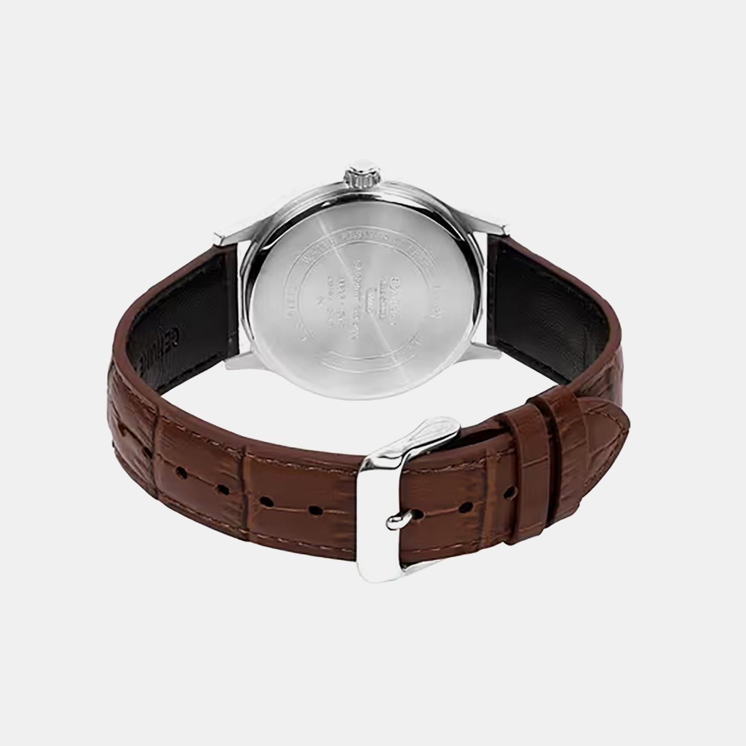 Men Quartz Cream Dial Analog Leather Watch A2539