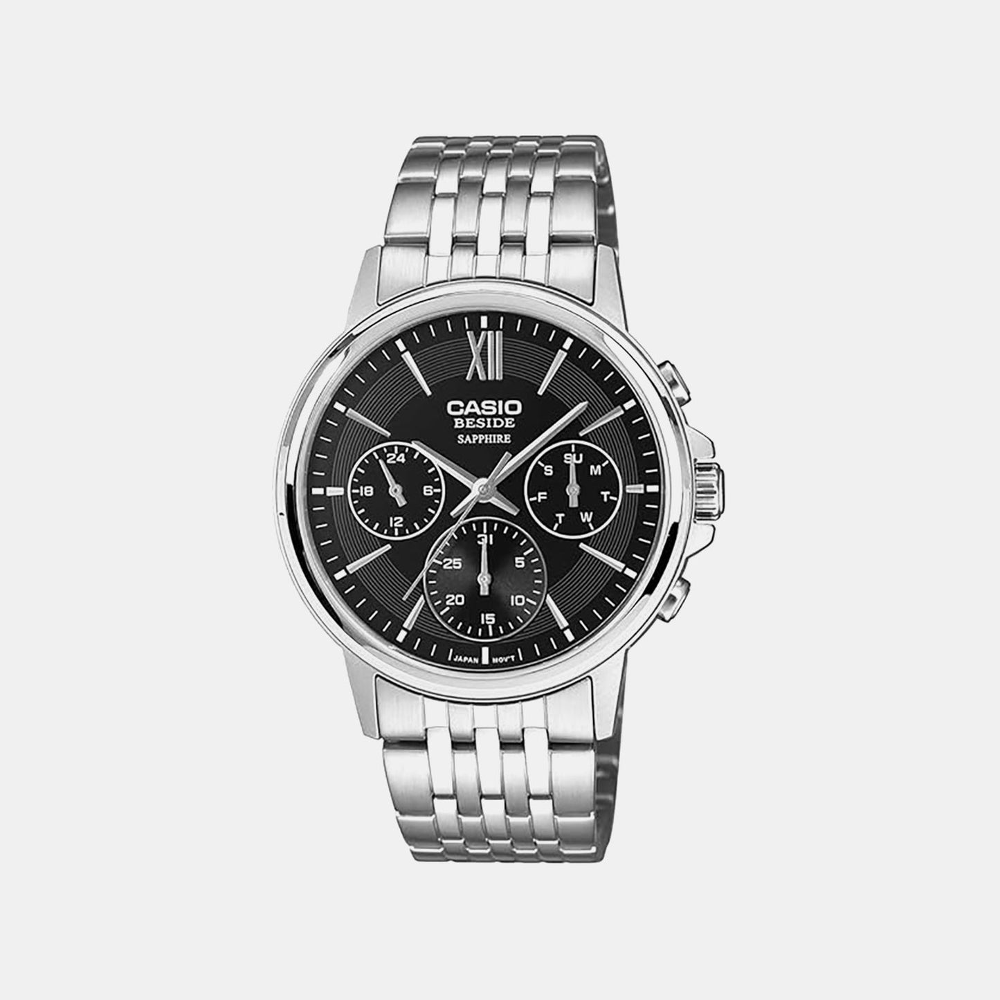 Entice Men Quartz Black Dial Analog Stainless Steel Watch A2540