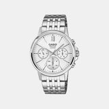 Men Quartz White Dial Chronograph Stainless Steel Watch A2542