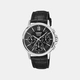 Enticer Men Quartz Black Dial Analog Leather Watch A2544