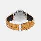 Men Quartz Cream Dial Analog Leather Watch A2545