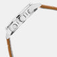 Men Quartz Cream Dial Analog Leather Watch A2545