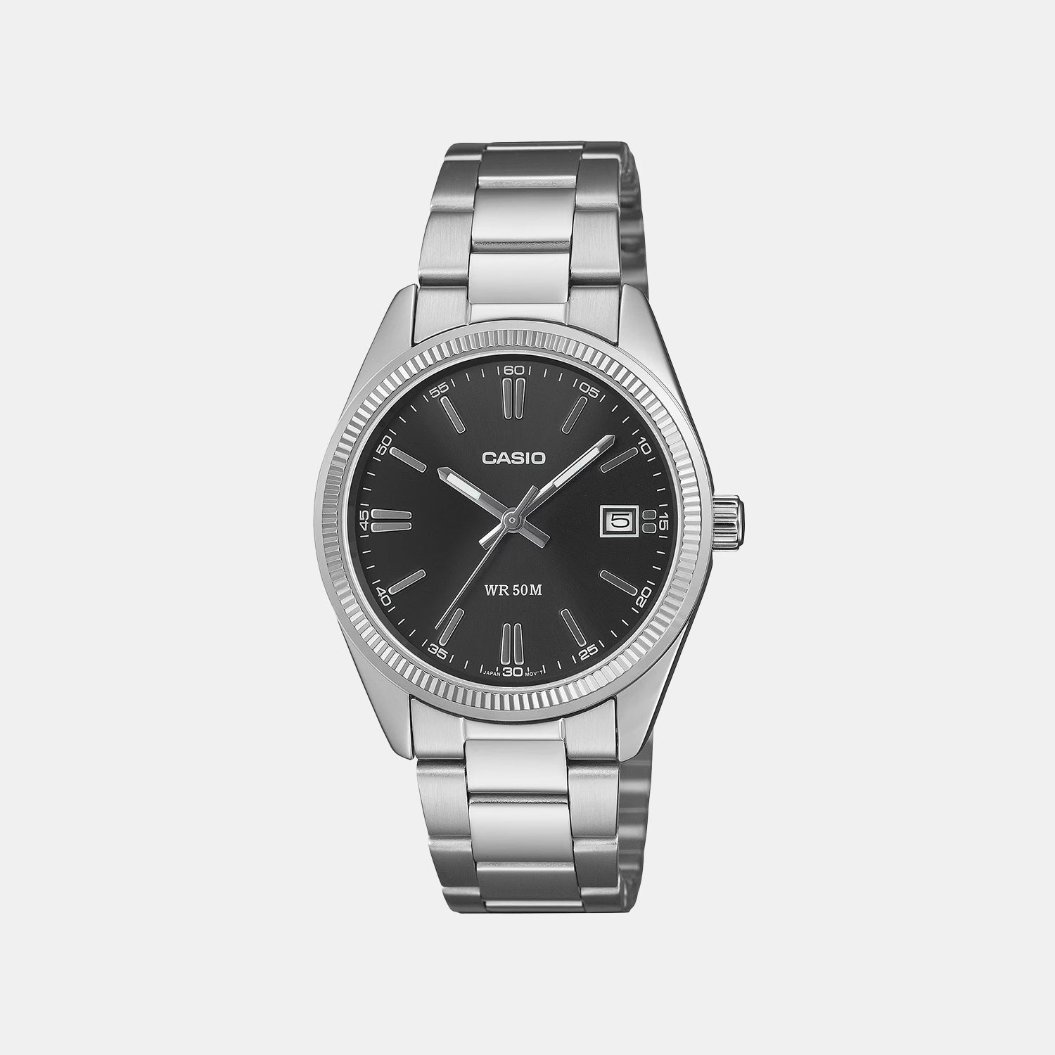 Unisex Quartz Black Dial Analog Stainless Steel Watch A2563