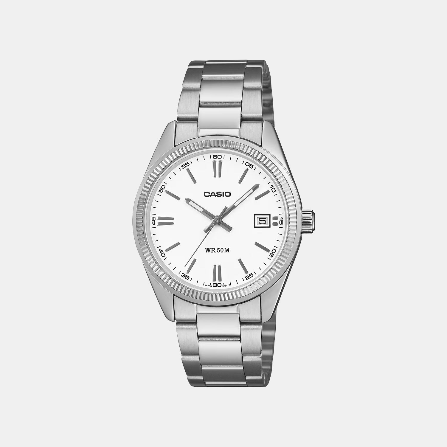 Unisex Quartz White Dial Analog Stainless Steel Watch A2567