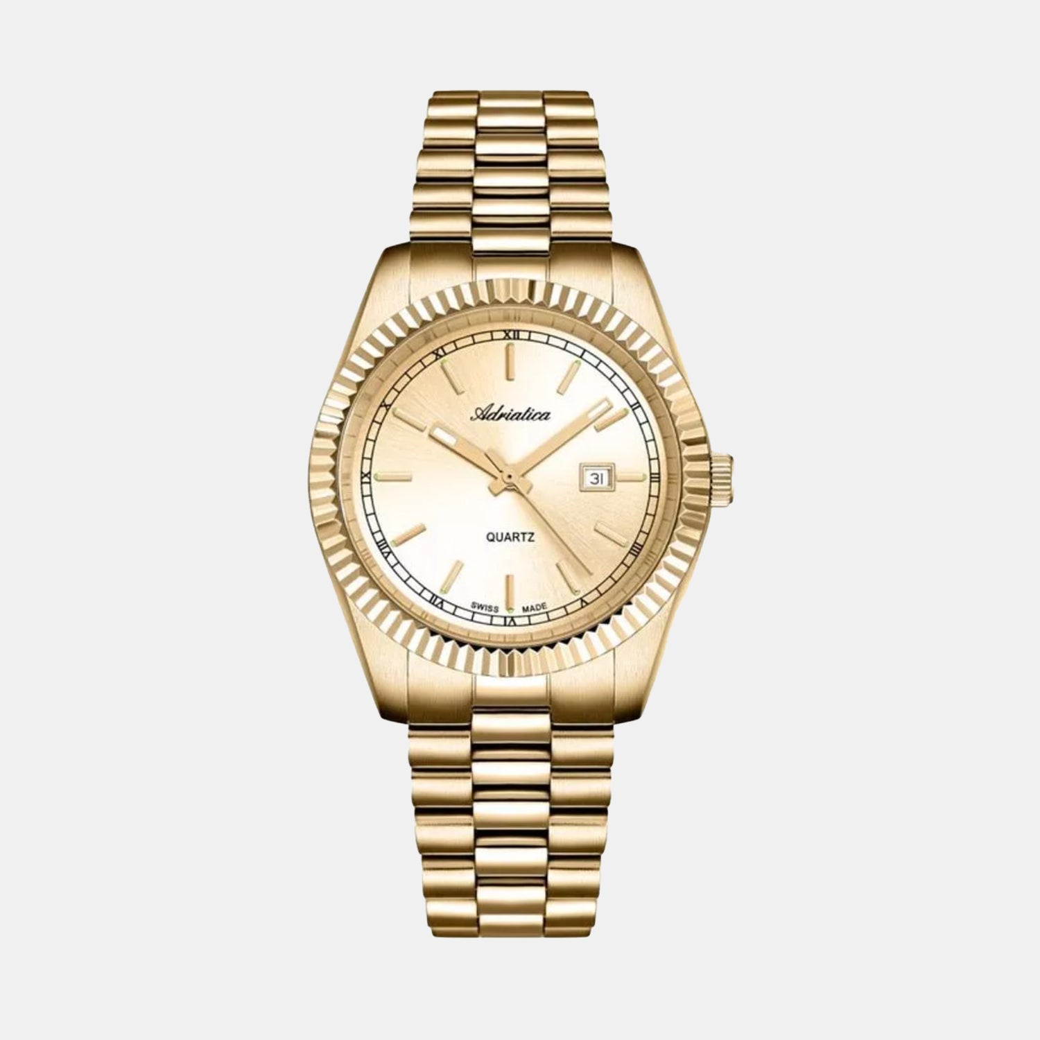Women Quartz Champagne Dial Analog Stainless Steel Watch A3090.1111Q