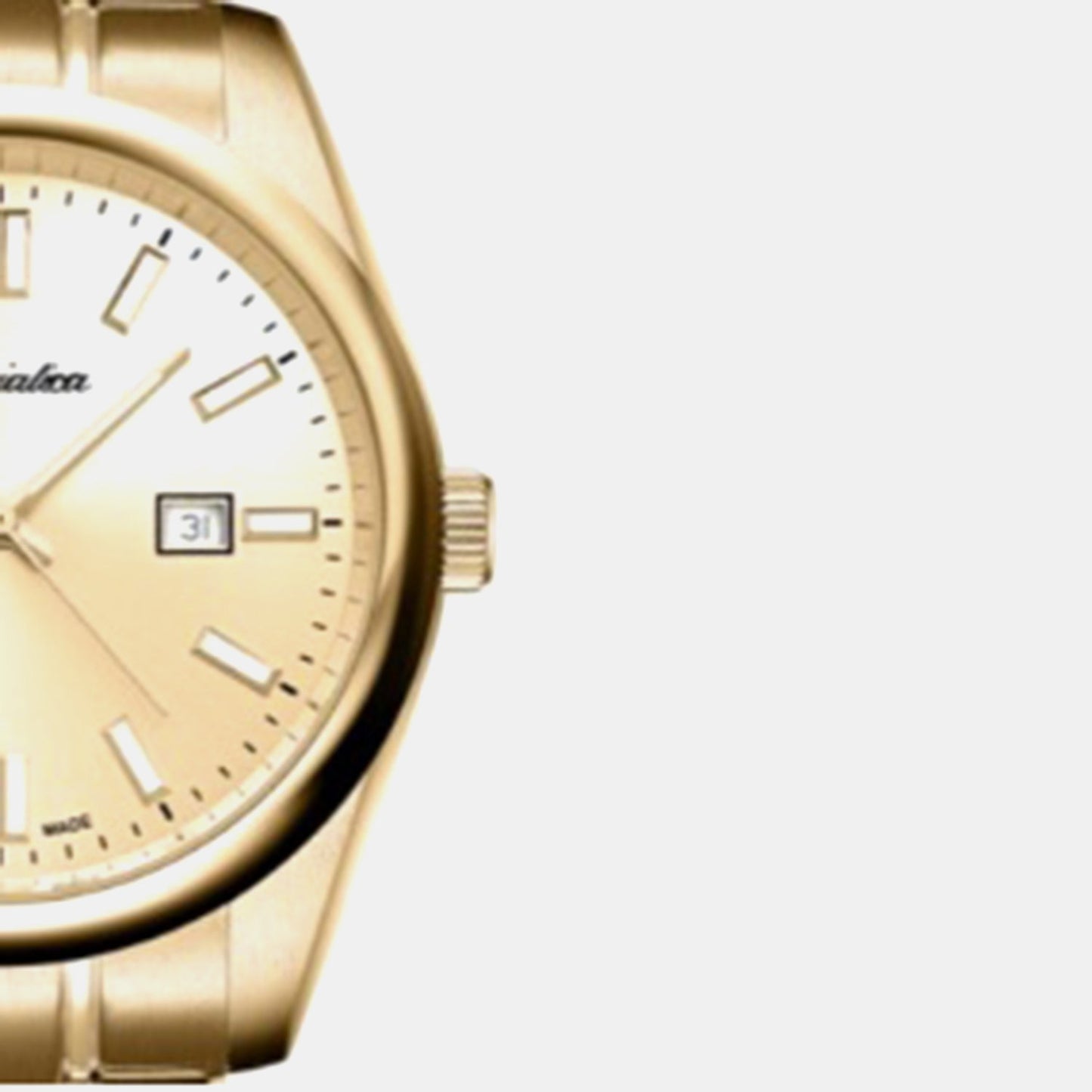 Pairs Women Quartz Champagne Dial Analog Stainless Steel Watch A3198.1111Q