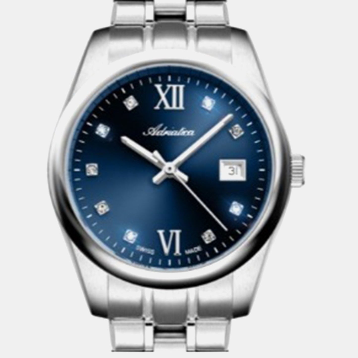 Essence Women Quartz Blue Dial Analog Stainless Steel Watch A3198.5185Q
