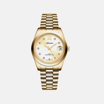Pairs Women Quartz Champagne Dial Analog Stainless Steel Watch A3199.1181Q