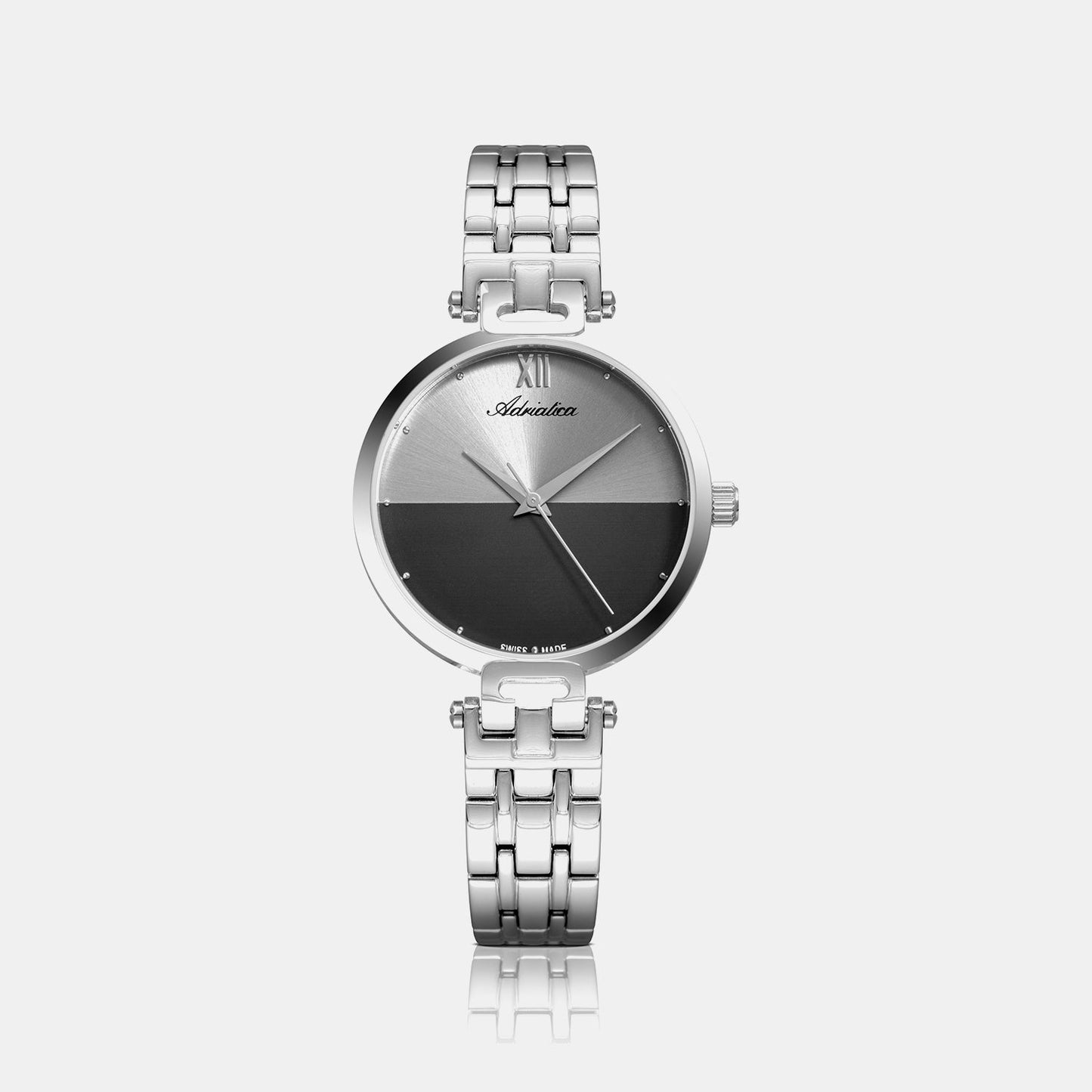 Essence Women Quartz Grey Dial Analog Stainless Steel Watch A3526.5187Q