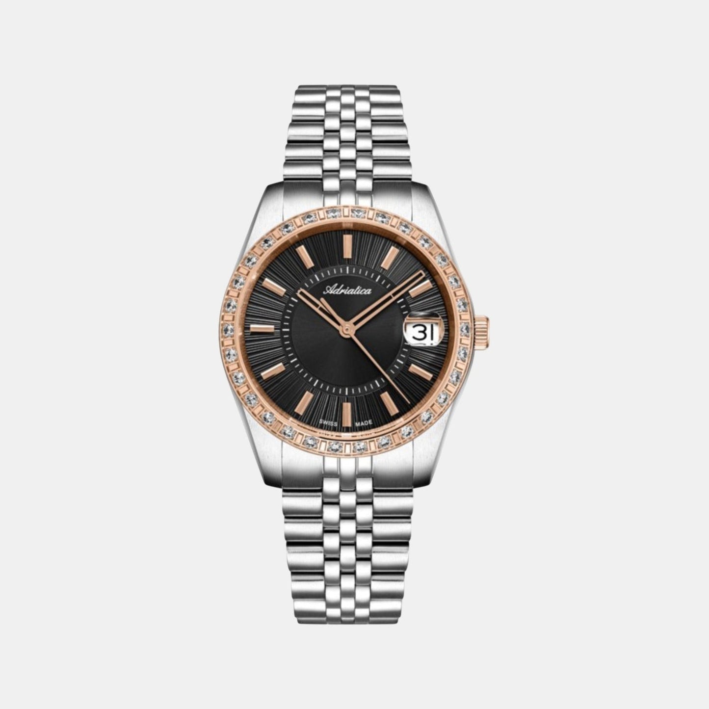 Precious Women Quartz Black Dial Analog Stainless Steel Watch A3801.R116QZ