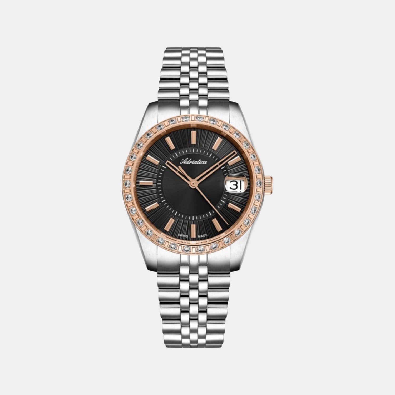 Precious Women Quartz Black Dial Analog Stainless Steel Watch A3801.R116QZ
