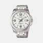 Enticer Men Quartz White Dial Analog Stainless Steel Watch A552 - Casio watch