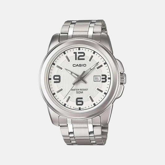 Enticer Men Quartz White Dial Analog Stainless Steel Watch A552 - Casio watch