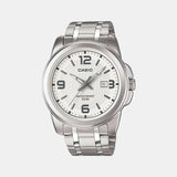 Enticer Men Quartz White Dial Analog Stainless Steel Watch A552 - Casio watch