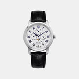 Moonphase for him Men Quartz Silver Dial Analog Leather Watch A8134.52B3QF