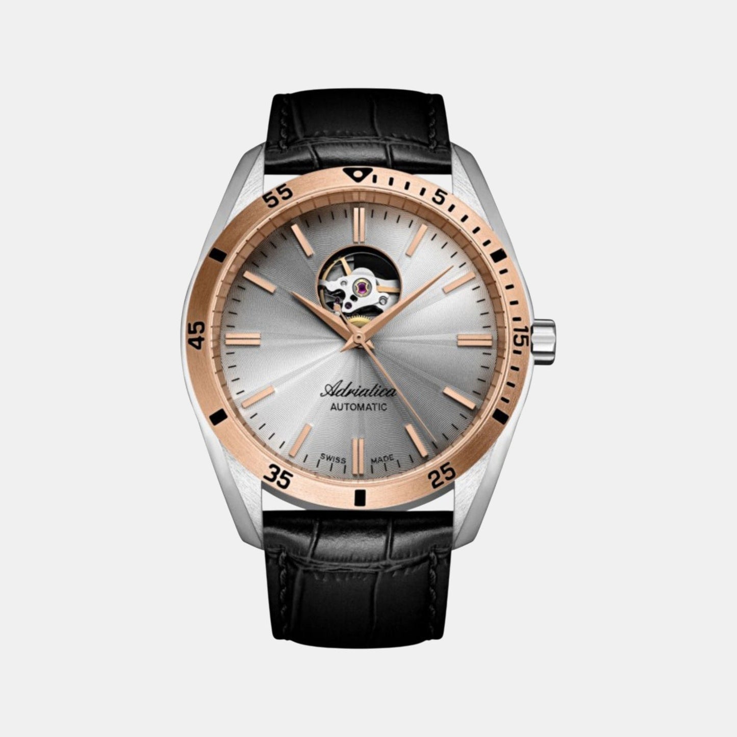 Men Automatic Grey Dial Analog Leather Watch A8202.R217AO