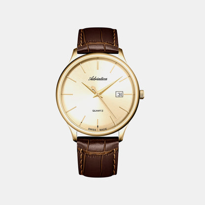 Premiere Men Quartz Champagne Dial Analog Leather Watch A8242.1211Q