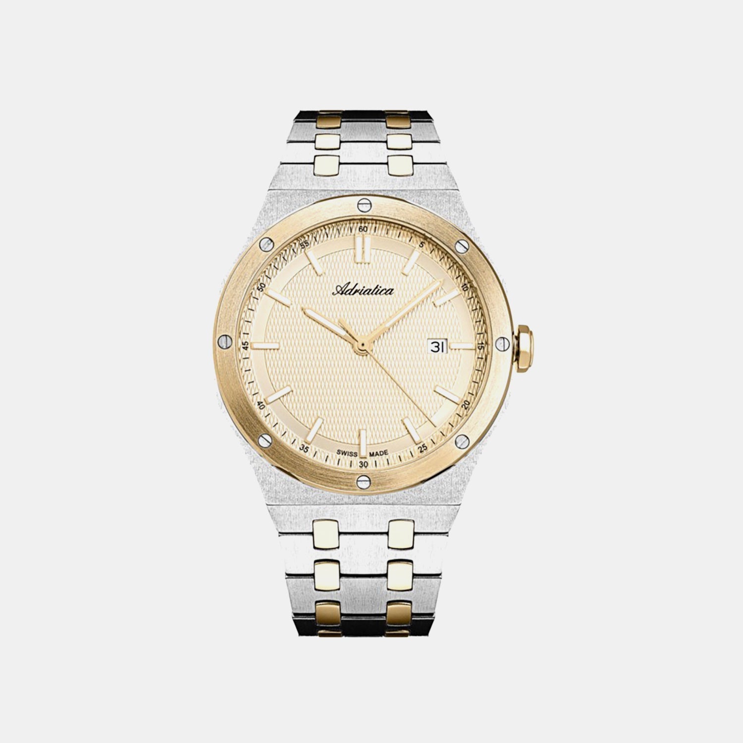 Men Quartz Champagne Dial Analog Stainless Steel Watch A8337.2111Q