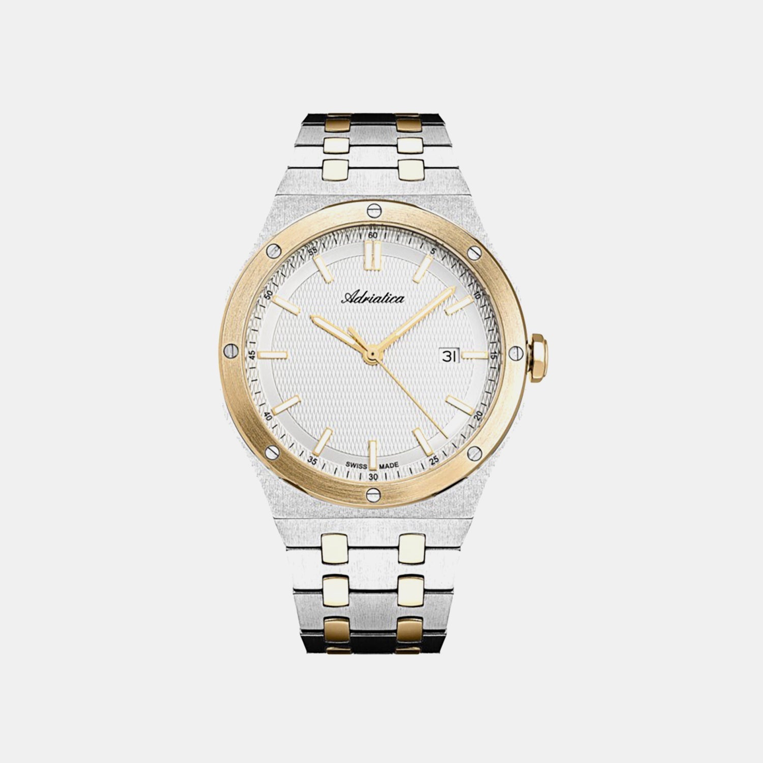 Men Quartz Silver Dial Analog Stainless Steel Watch A8337.2113Q