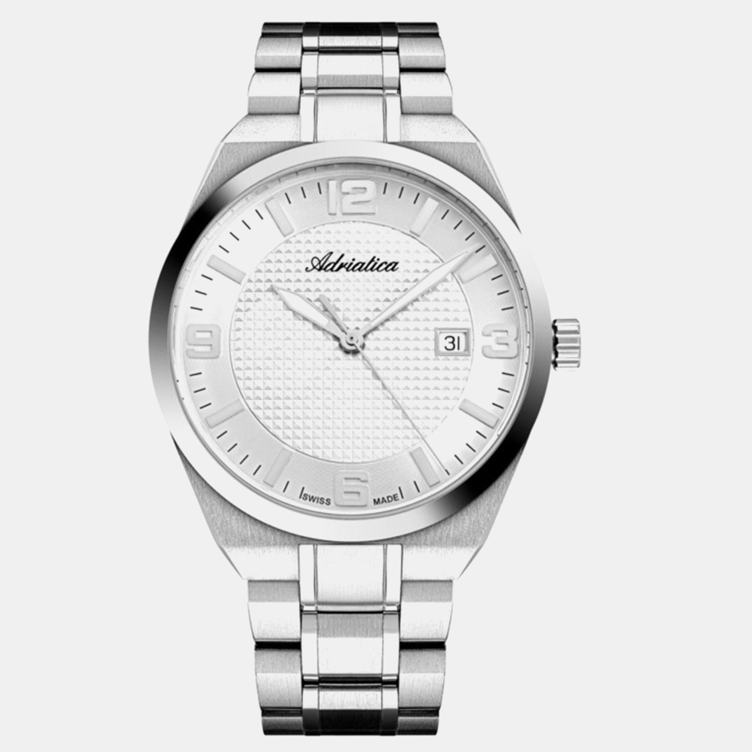 Men Quartz Silver Dial Analog Stainless Steel Watch A8343.5153Q