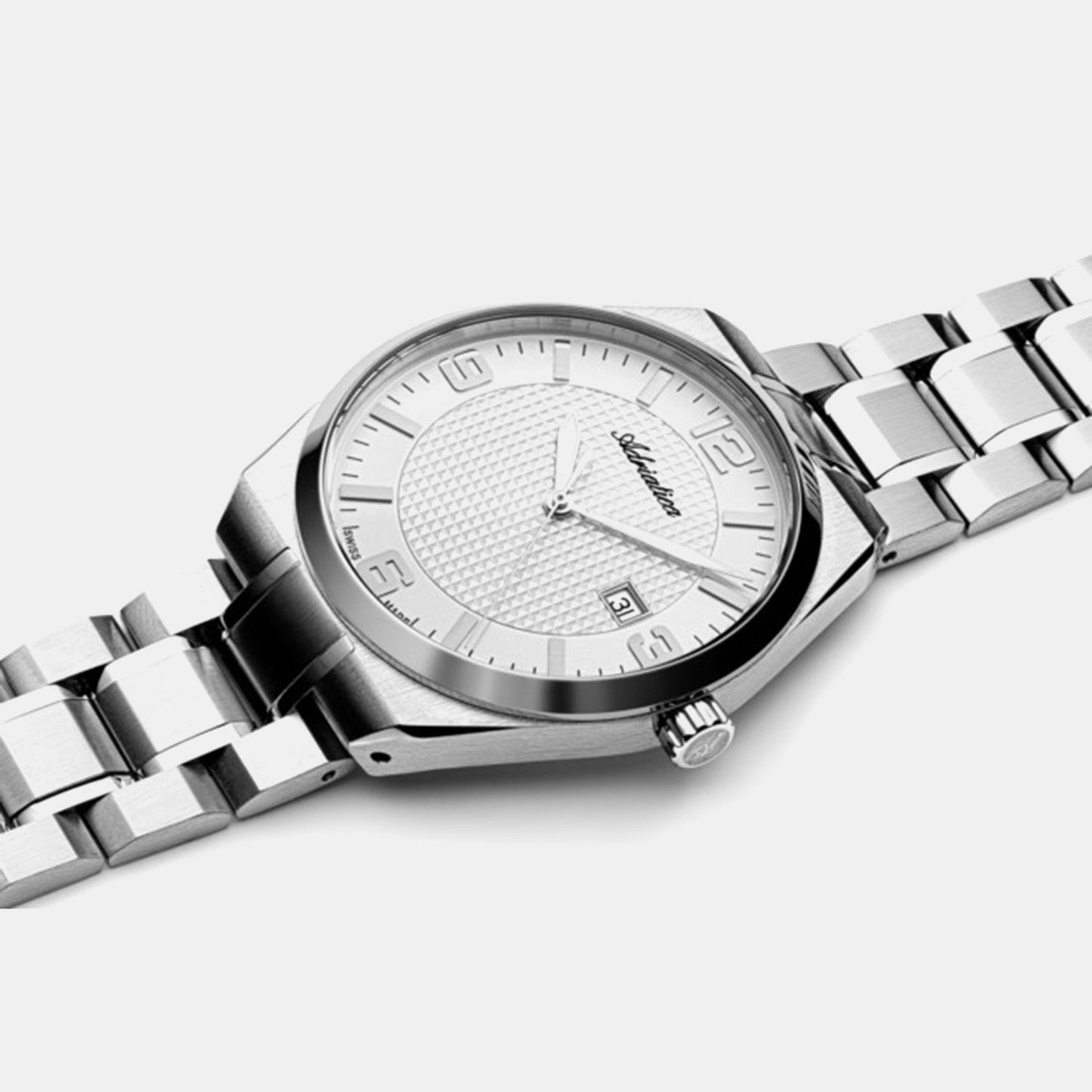 Men Quartz Silver Dial Analog Stainless Steel Watch A8343.5153Q