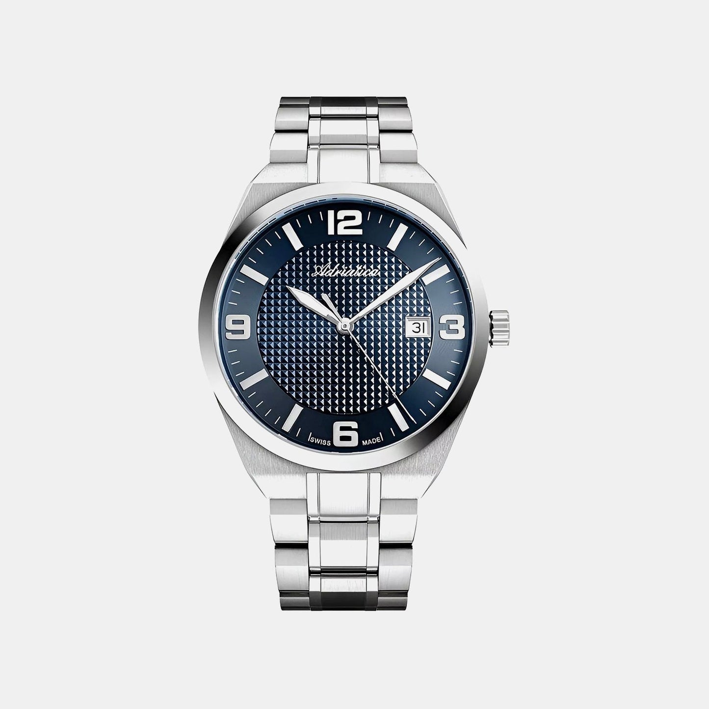 Men Quartz Blue Dial Analog Stainless Steel Watch A8343.5155Q