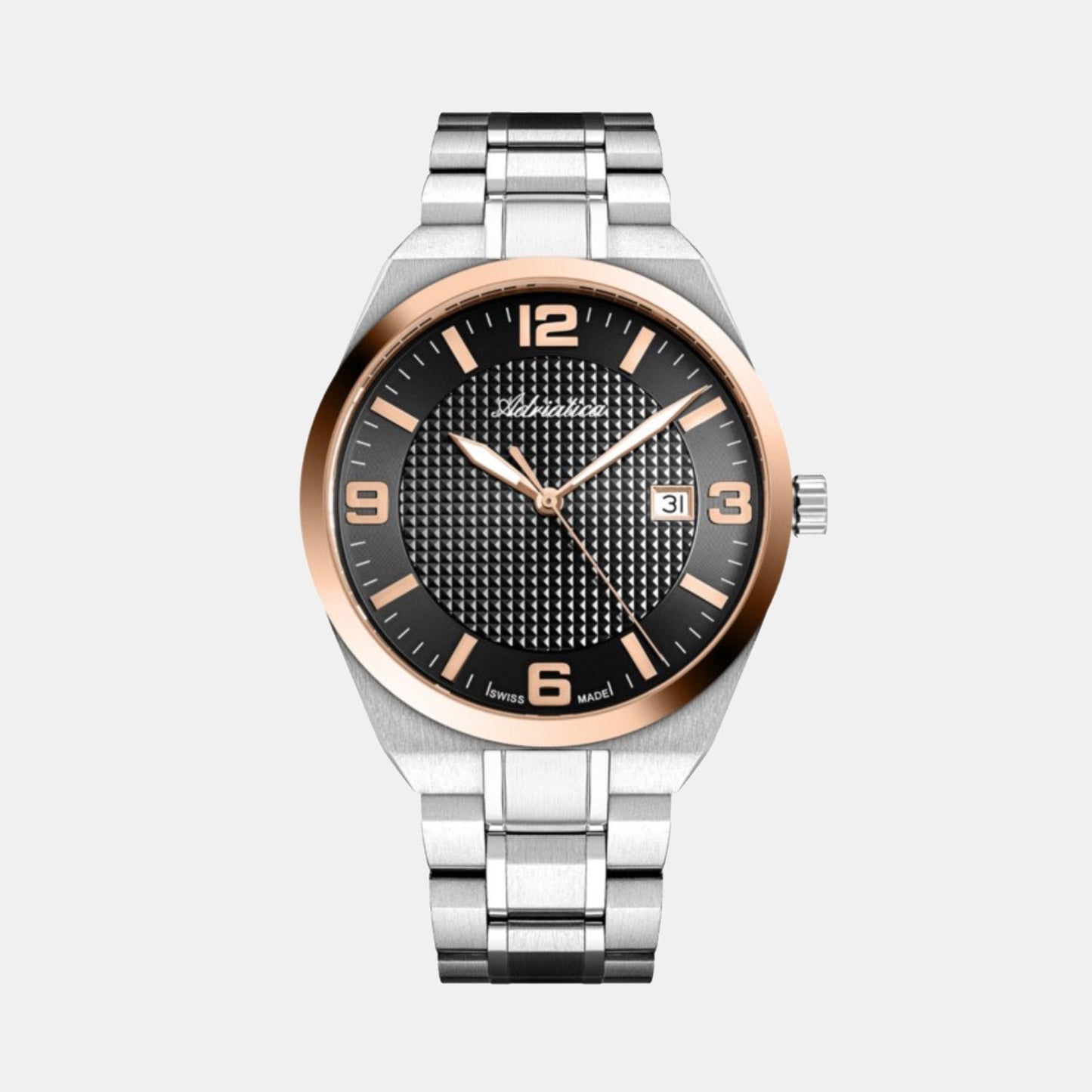Men Quartz Grey Dial Analog Stainless Steel Watch A8343.R156Q