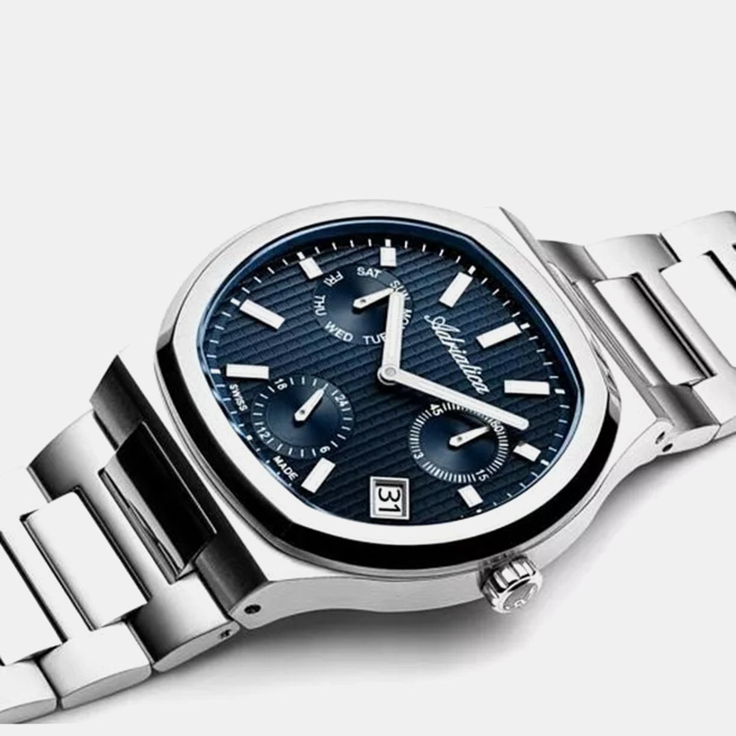 Men Quartz Blue Dial Analog Stainless Steel Watch A8349.5115QF
