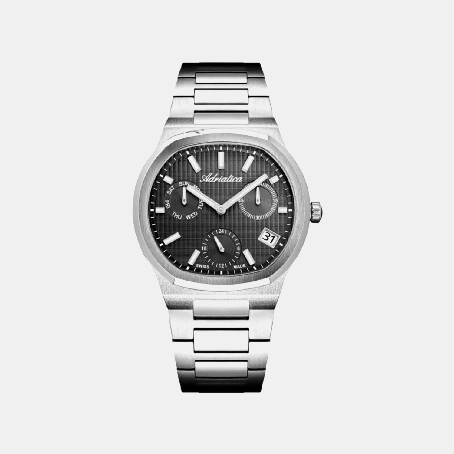 Men Quartz Black Dial Analog Stainless Steel Watch A8349.5116QF