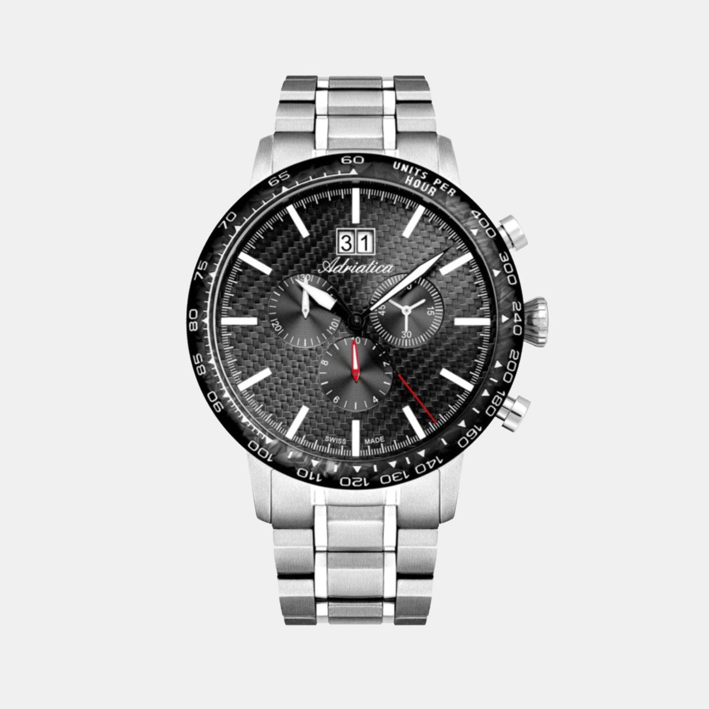 Men Quartz Grey Dial Chronograph Stainless Steel Watch A8383.4116CH