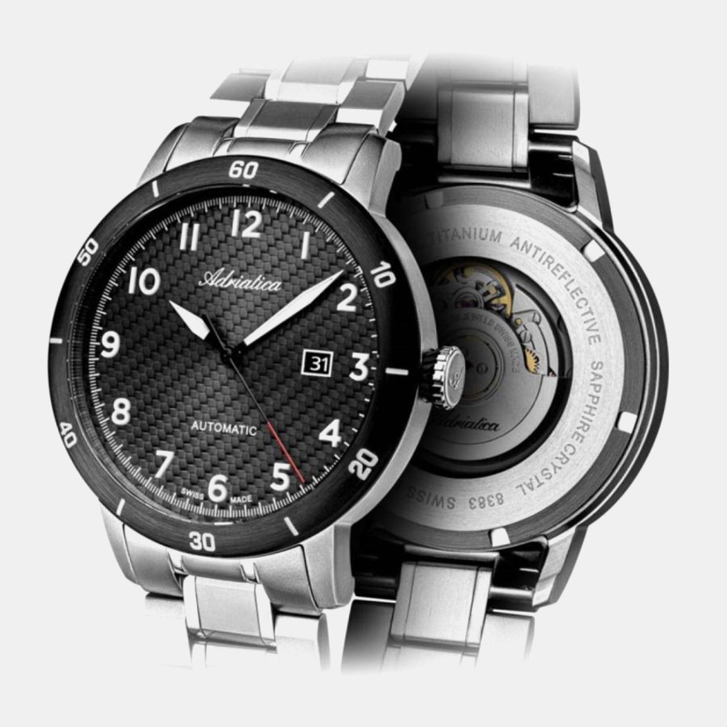 Aviation Men Quartz Grey Dial Analog Titanium Watch A8383.4126A