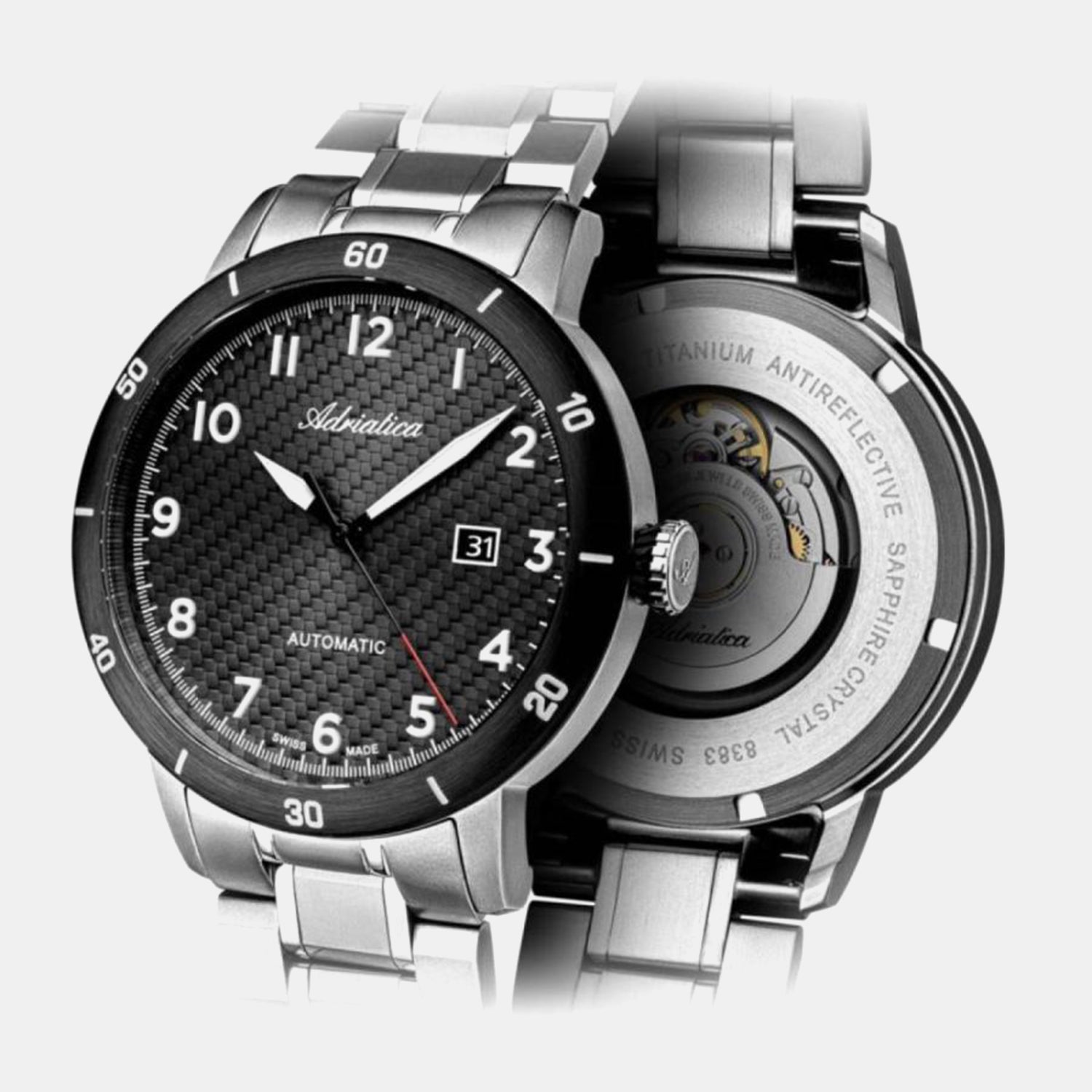 Aviation Men Quartz Grey Dial Analog Titanium Watch A8383.4126A
