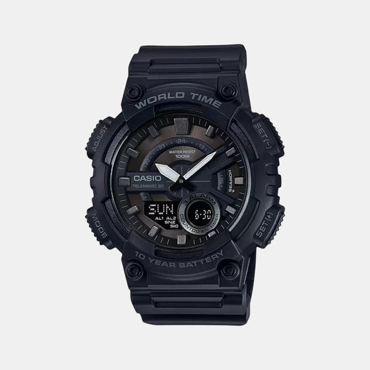 Youth Unisex Quartz Black Dial Analog-Digital Resin Watch AD218