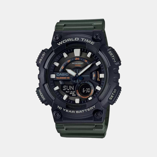 Youth Unisex Quartz Black Dial Analog-Digital Resin Watch AD223