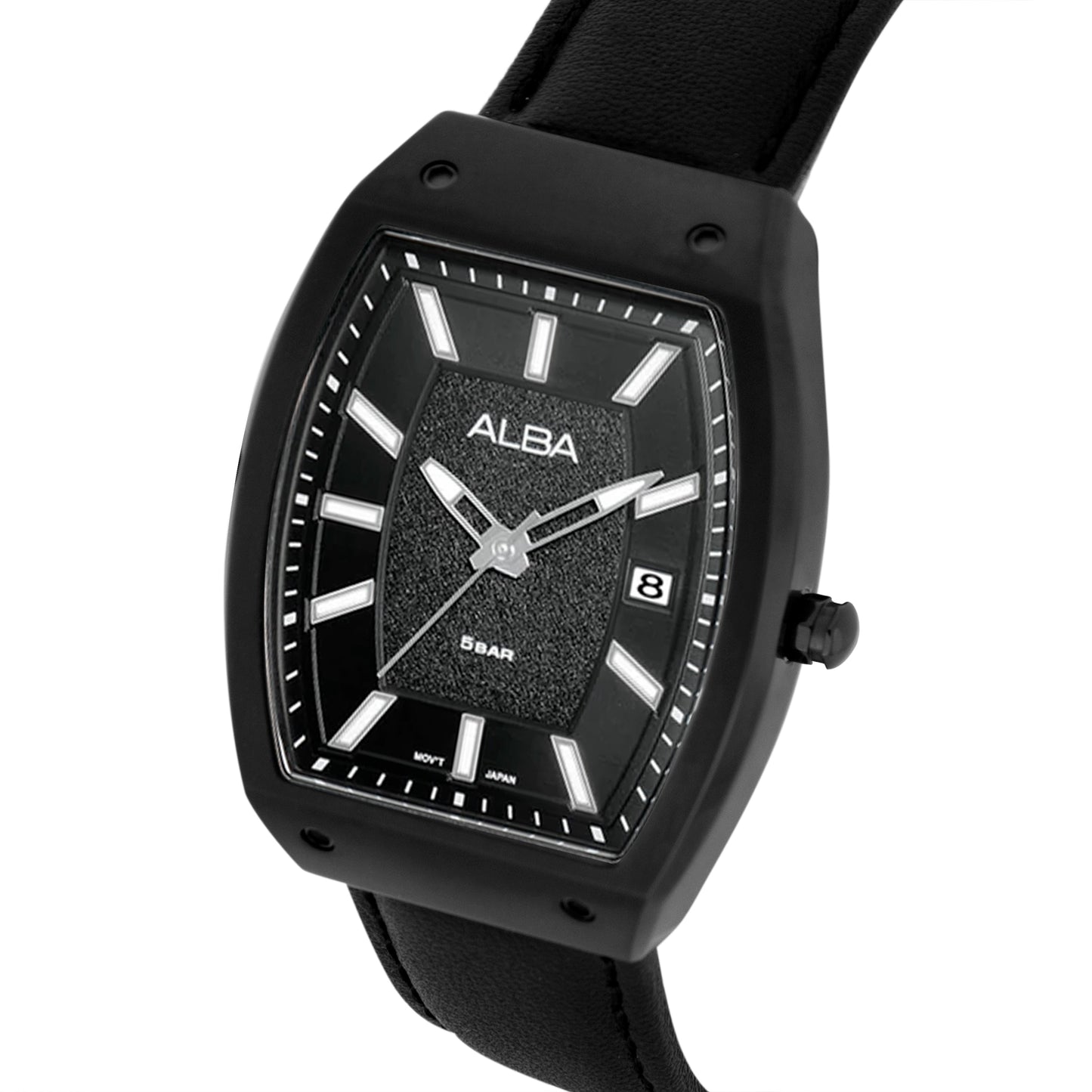 AG8M81X1 Stardust Black Dial With Black Leather Strap