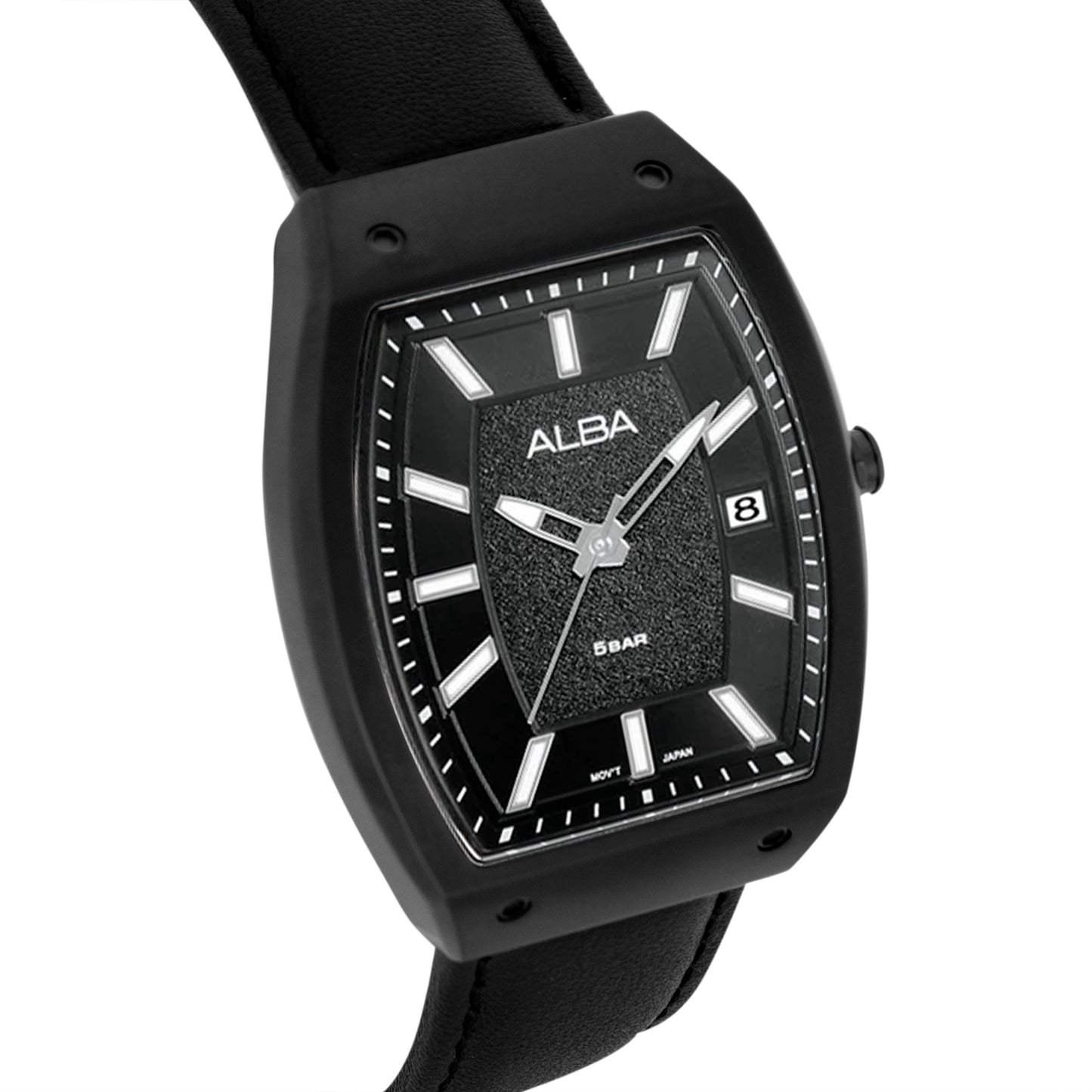 AG8M81X1 Stardust Black Dial With Black Leather Strap
