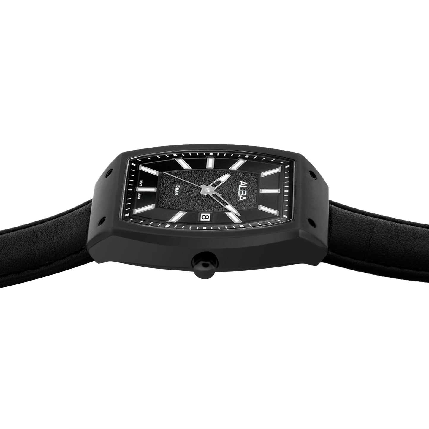 AG8M81X1 Stardust Black Dial With Black Leather Strap