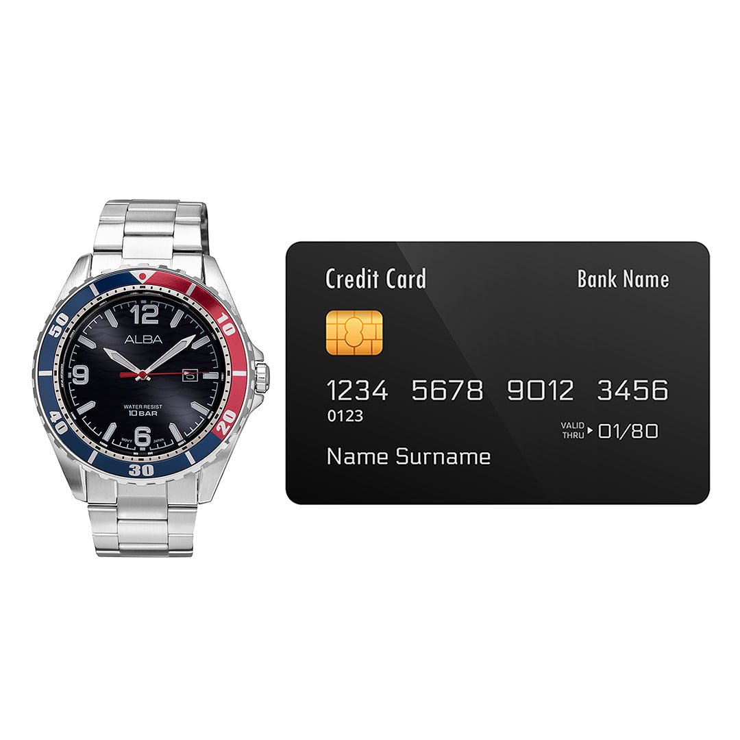 AG8N45X1 Black Ripple Patterned Dial