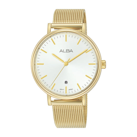 Alba AG8N80X1 Champagne Mesh Strap Ladies Watch