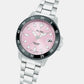 Men Quartz Pink Dial Analog Stainless Steel Watch AG8Q37X1